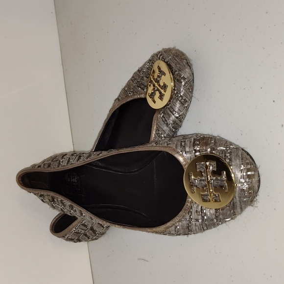Tory Burch Woven Rattan Reva Flats size 8 - Picture 1 of 13